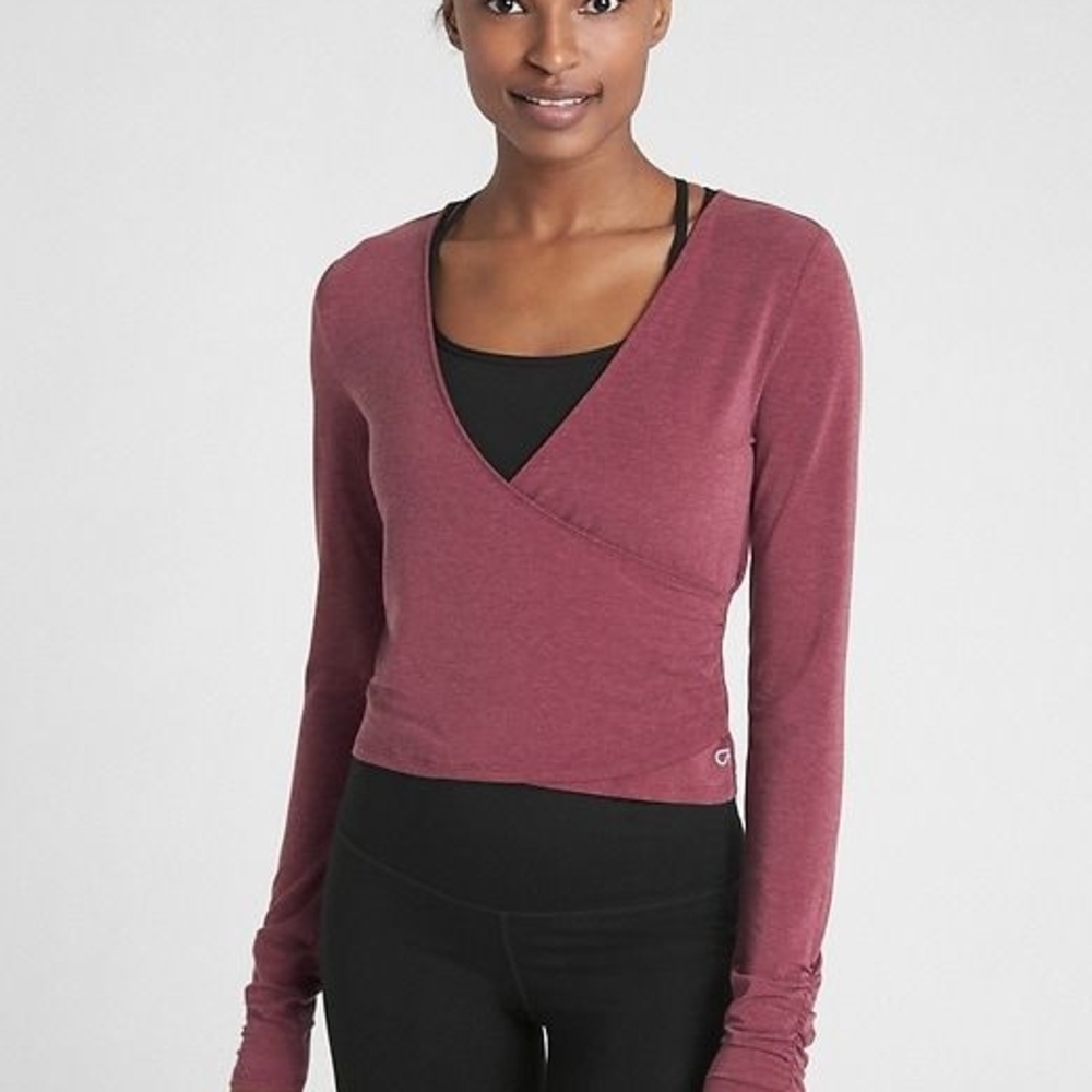 Women's Burgundy Wrap Top